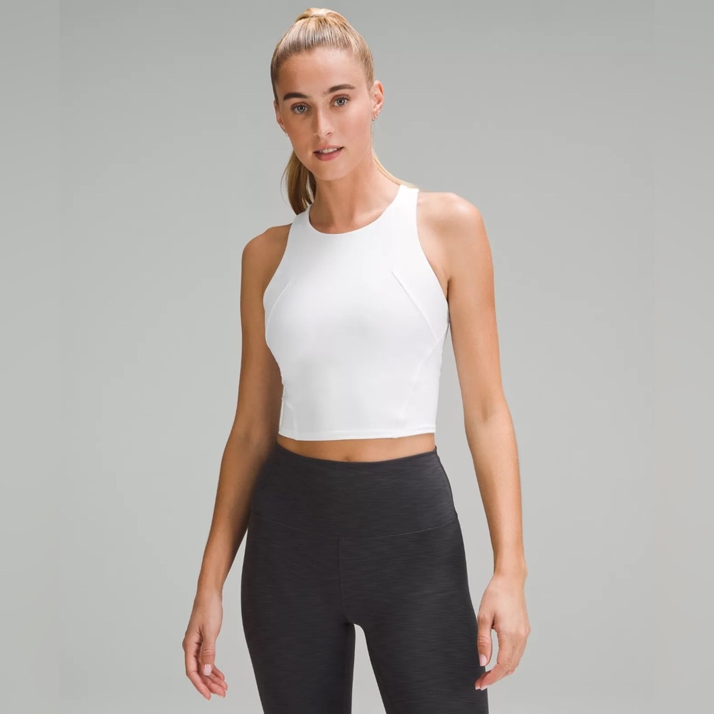 Lululemon Wunder Train Racerback Tank Top White Size 4 NWT Performance Crop Top